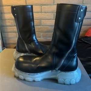 ***SOLD*** RICK OWENS Black Creeper Zip Up Bozo Tractor Boots